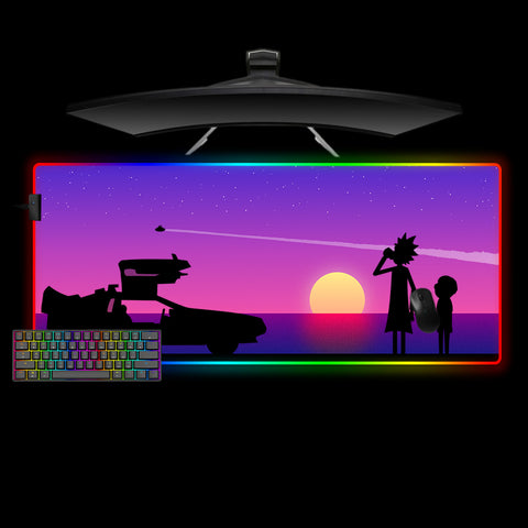 Rick and Morty Sunset Design XL Size RGB Mouse Pad