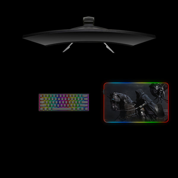 Ring Wraith Design Medium Size RGB Light Gamer Mouse Pad, Computer Desk Mat