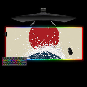 Rising Sun Wave Design XXL Size RGB Lit Gaming Mouse Pad
