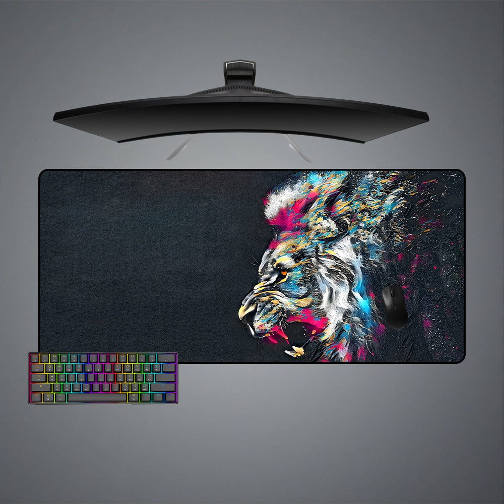 Roaring Lion Artwork Design XL Size Gaming Mouse Pad, Computer Desk Mat