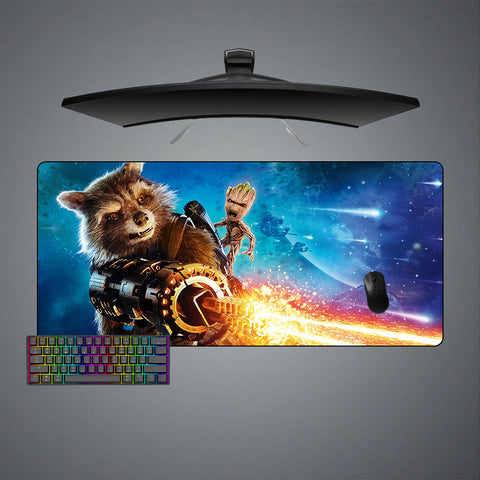Rocket & Groot Fire Design XXL Size Gamer Mouse Pad