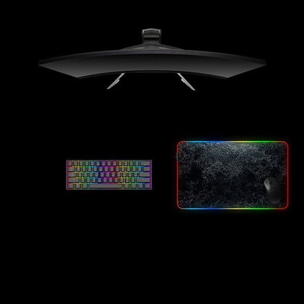 Rough Black Stone Texture Design Medium Size RGB Light Gaming Mouse Pad