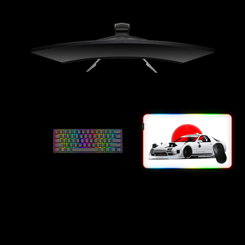 RX-7 Design Medium Size RGB Light Gaming Mouse Pad