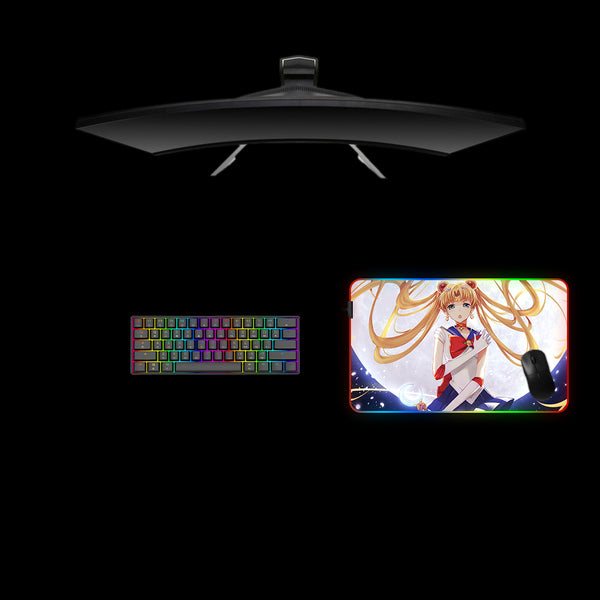 Sailor Moon Design Medium Size RGB Light Gaming Mouse Pad