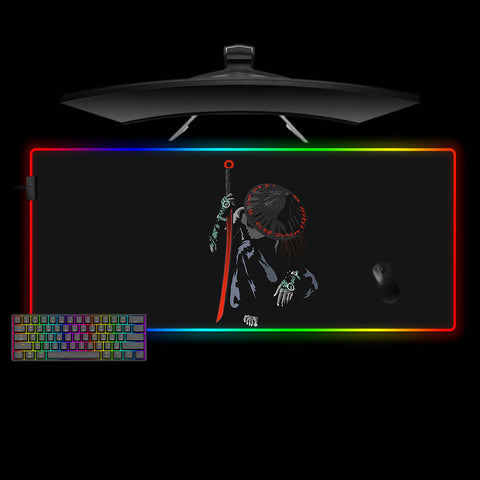 Samurai Kneel Design XXL Size RGB Light Gaming Mouse Pad