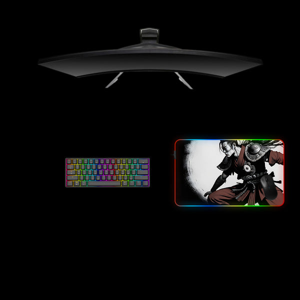 Samurai Trainee Design Medium Size RGB Backlit Gamer Mouse Pad
