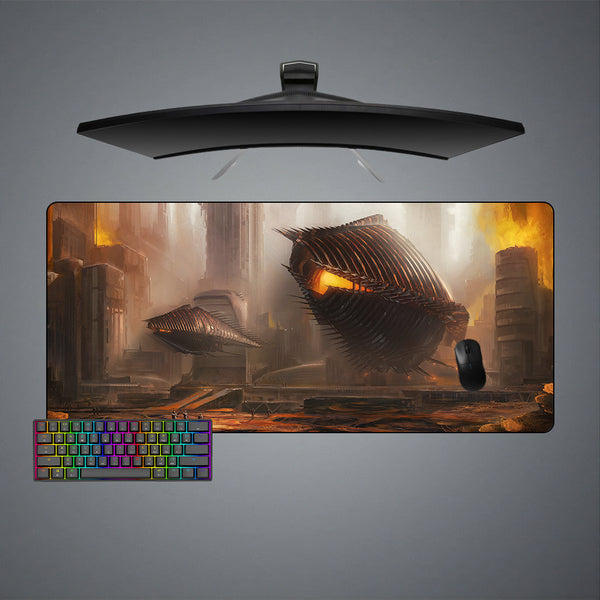 Sci Fi Space Ships Design XL Size Gaming Mouse Pad, Computer Desk Mat