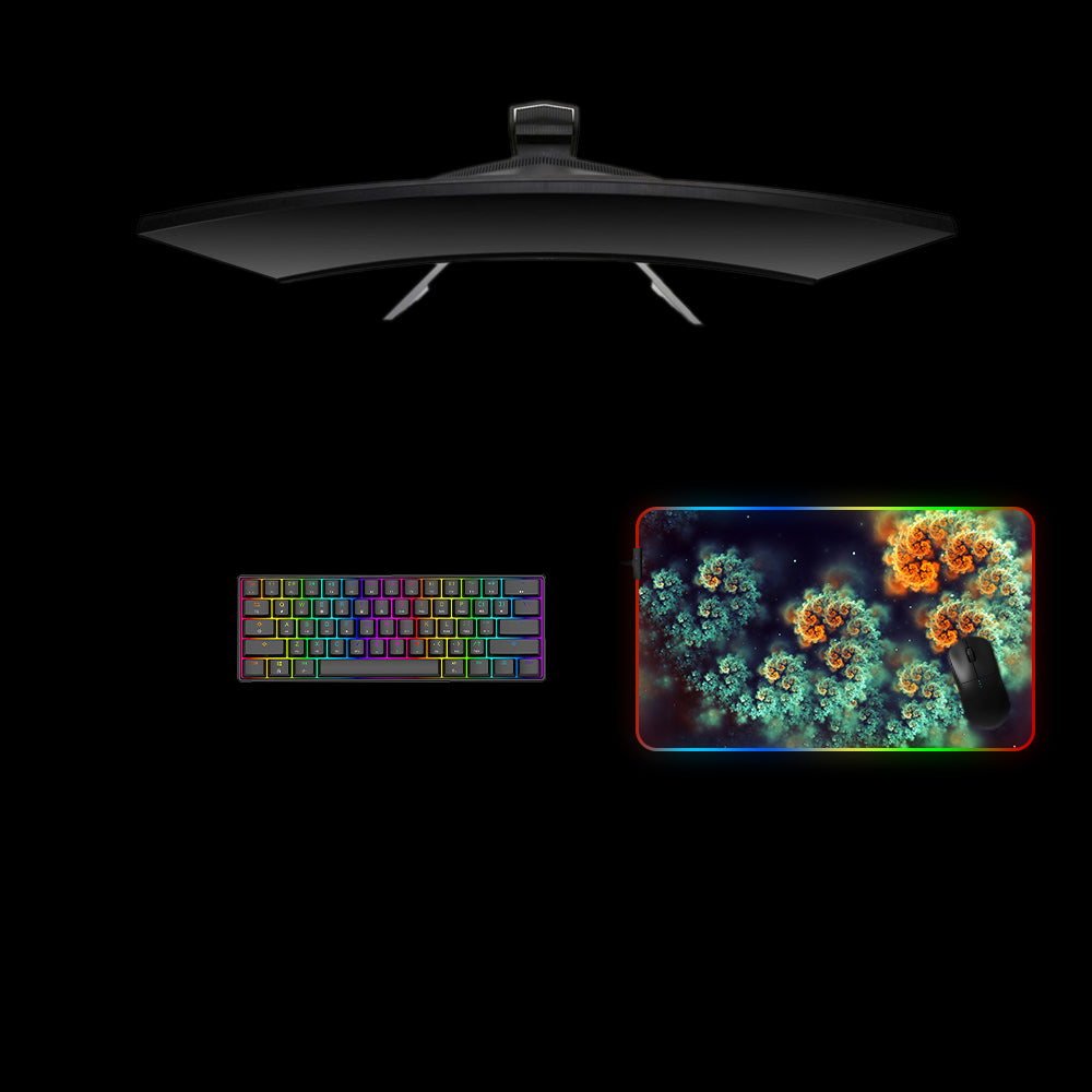 Sea Life Fractals Design Medium Size RGB Lit Gaming Mouse Pad