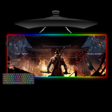 Sekiro Flames Design XXL Size RGB Lit Gamer Mousepad
