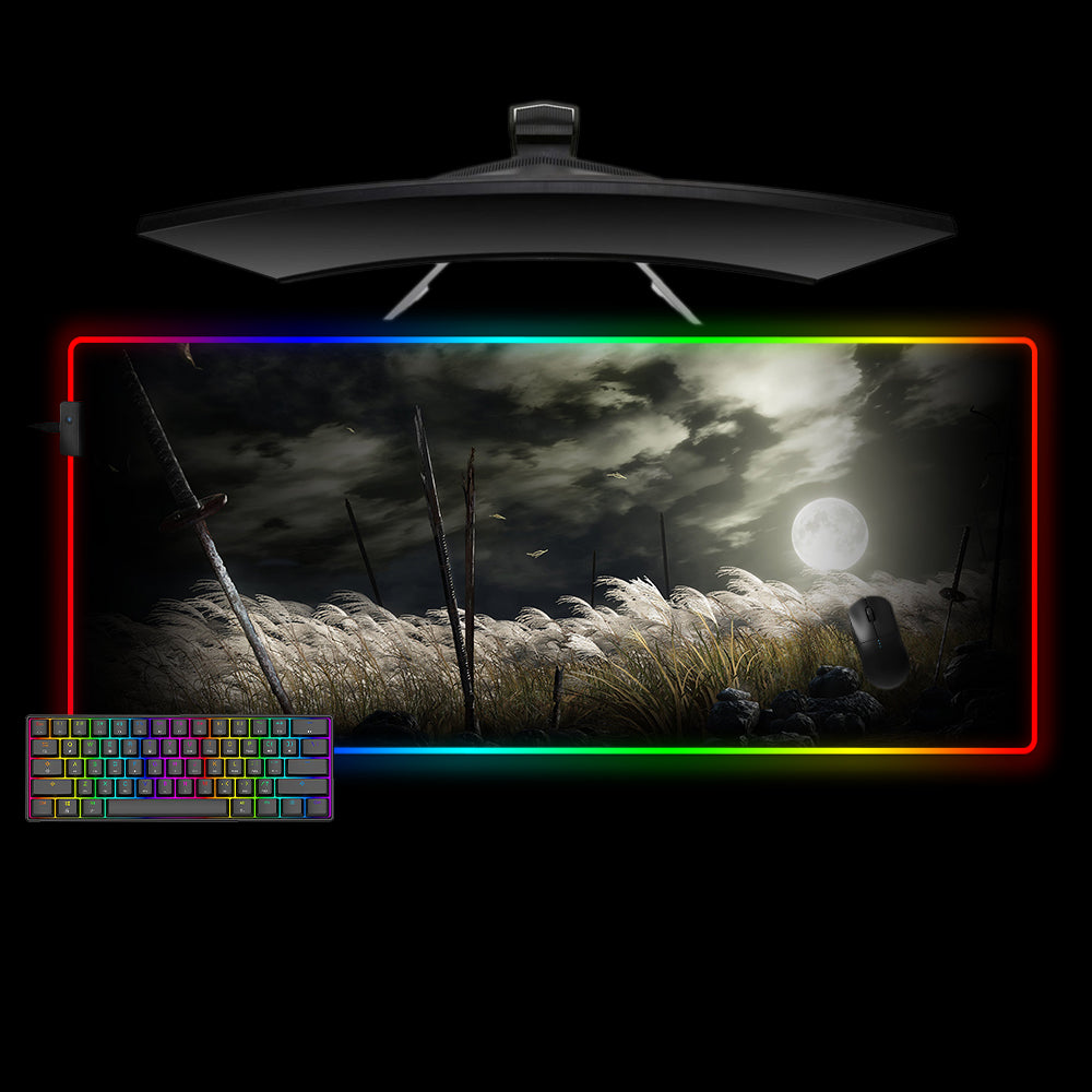Sekiro Silvergrass Field Design XXL Size RGB Lit Gaming Mouse Pad