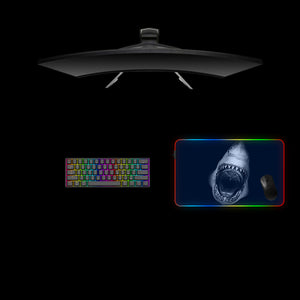 Shark Bite Design Medium Size RGB Lighting Gaming Mouse Pad, Computer Desk Mat