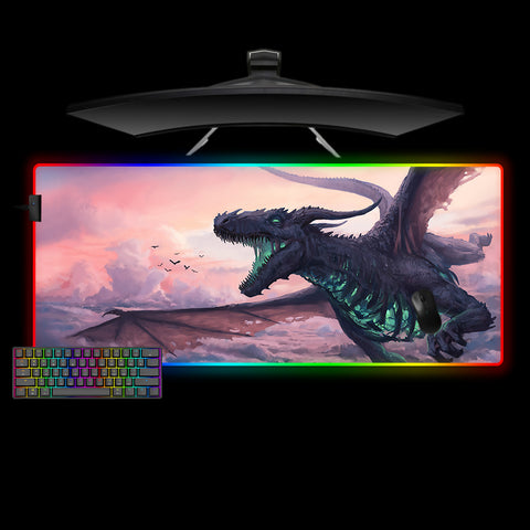 Skeletal Dragon Design XL Size RGB Light Gamer Mouse Pad