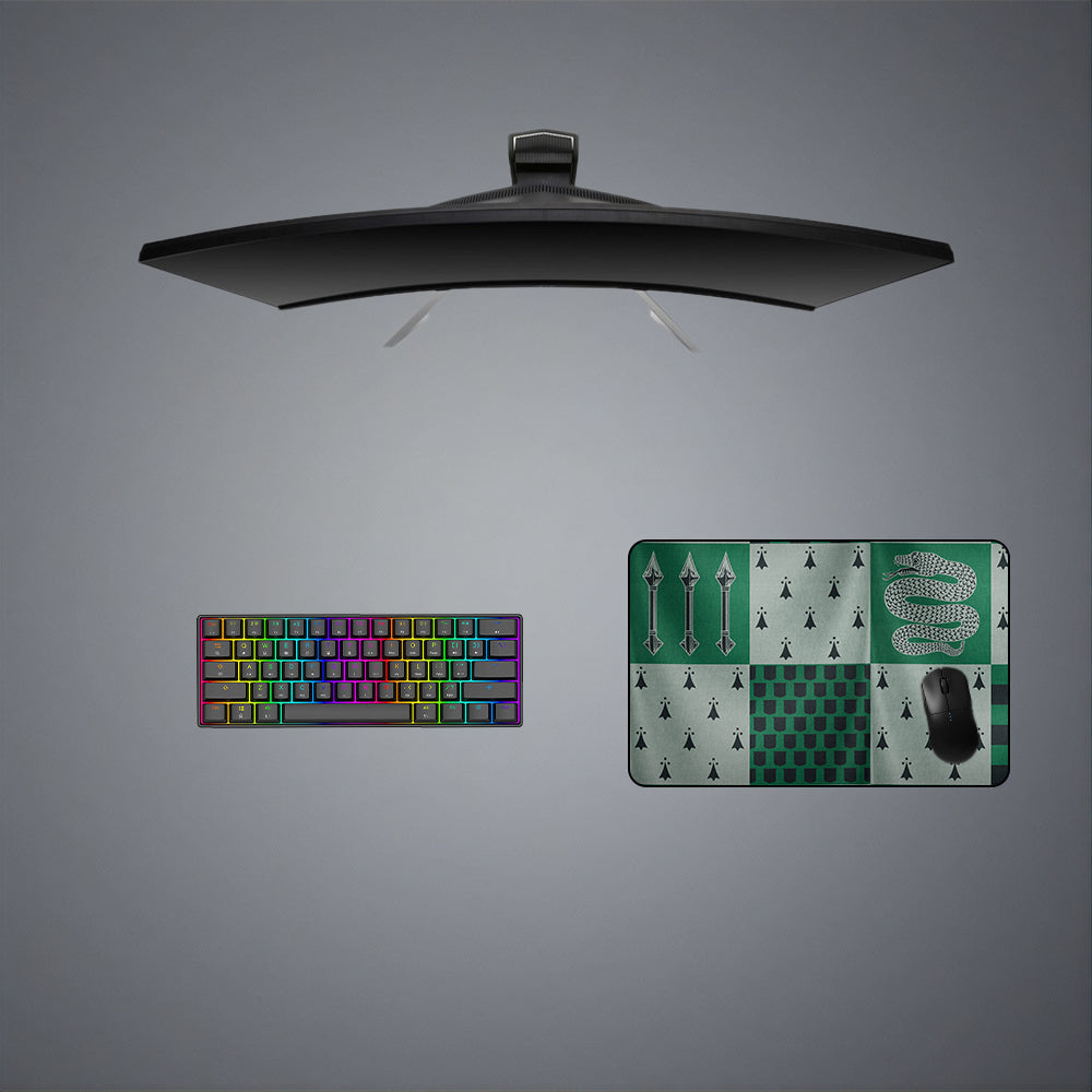 Slytherin Flag Design Medium Size Gamer Mouse Pad