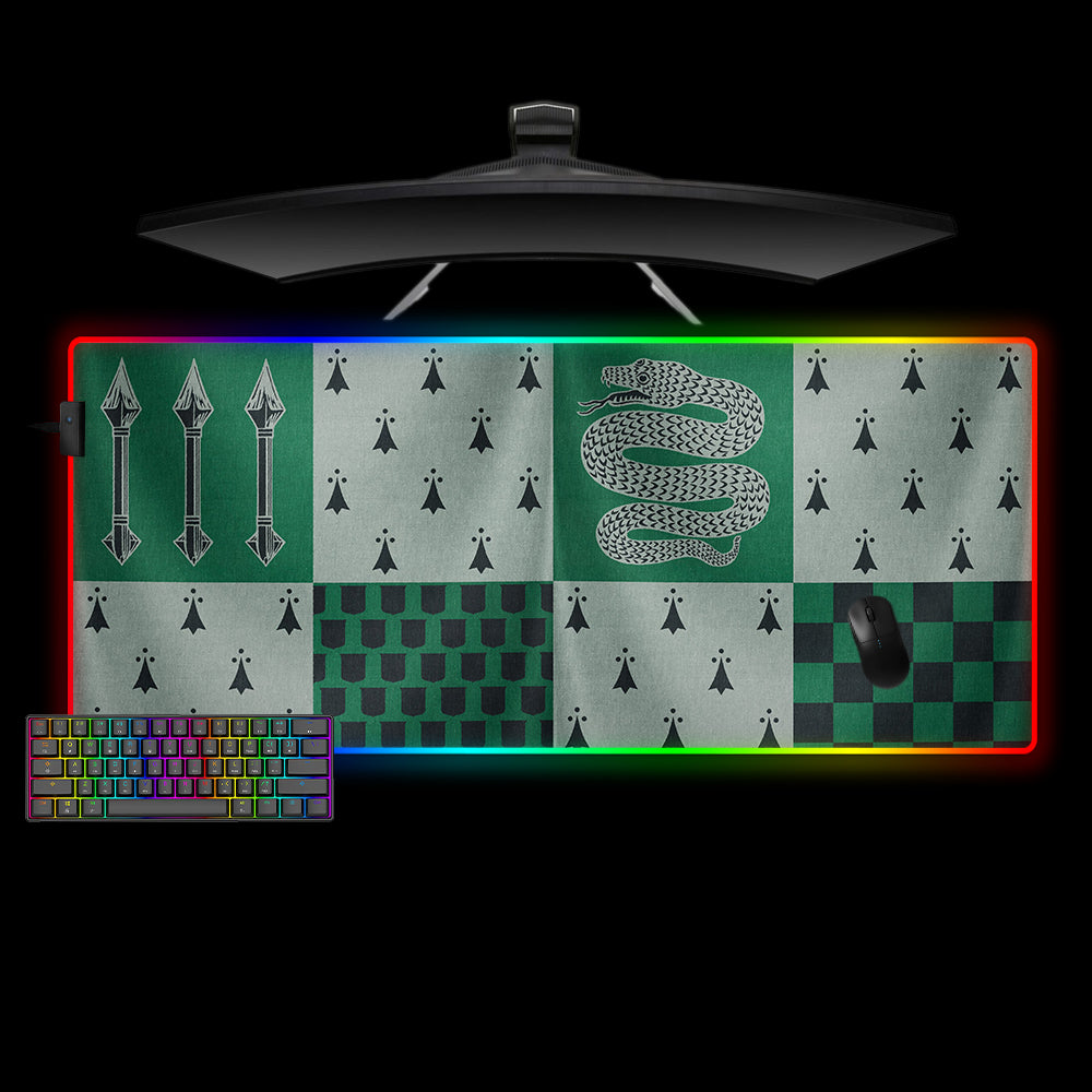 Slytherin Flag Design XXL Size RGB Lit Gamer Mouse Pad