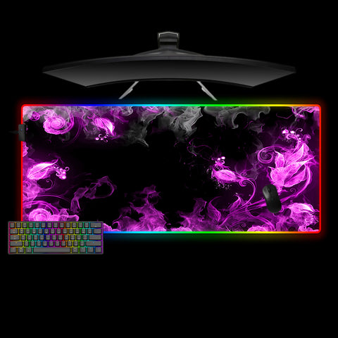 Smoke Flower Art Design XXL Size RGB Lit Gaming Mouse Pad