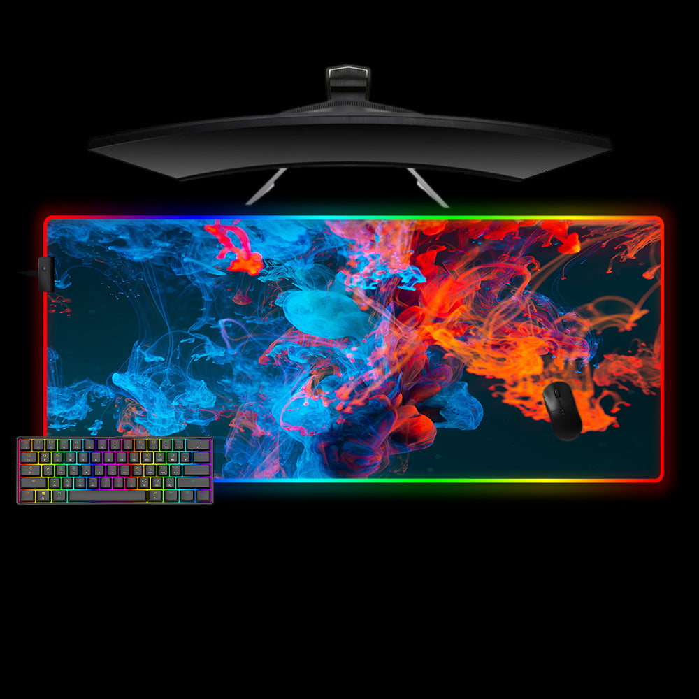 Smoke Splash Abstract Art Design XL Gaming RGB Mouse Pad