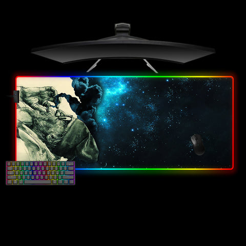 Smoker Space Design XXL Size RGB Light Gaming Mouse Pad