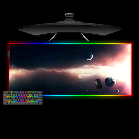 XXL size RGB lit gamer mousepad with Solar Flare printed design