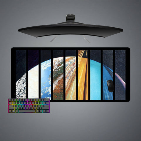 Solar System Illustration Design XXL Size Gamer Mouse Pad