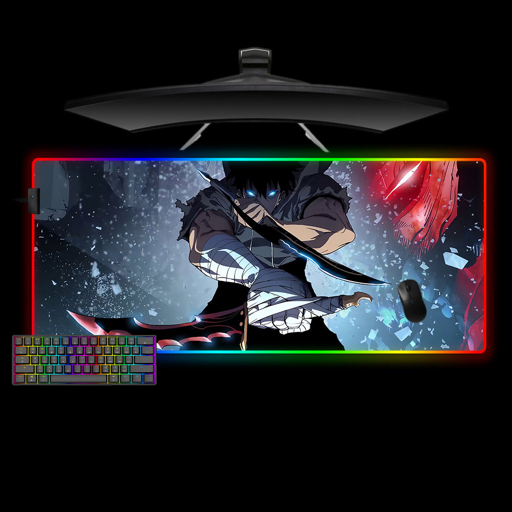 Sung Jin Woo Dagger Design XXL Size RGB Light Gamer Mouse Pad