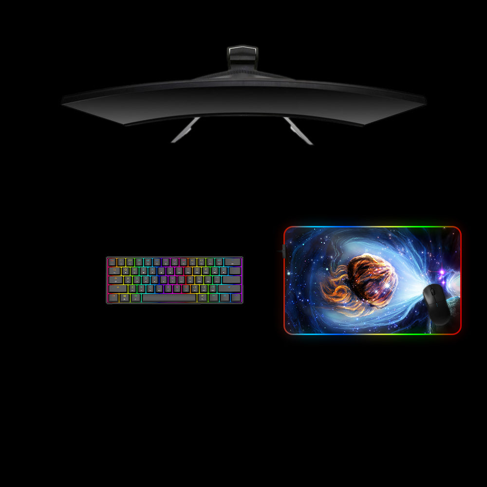 Space Jelly Design Medium Size RGB Light Gamer Mouse Pad