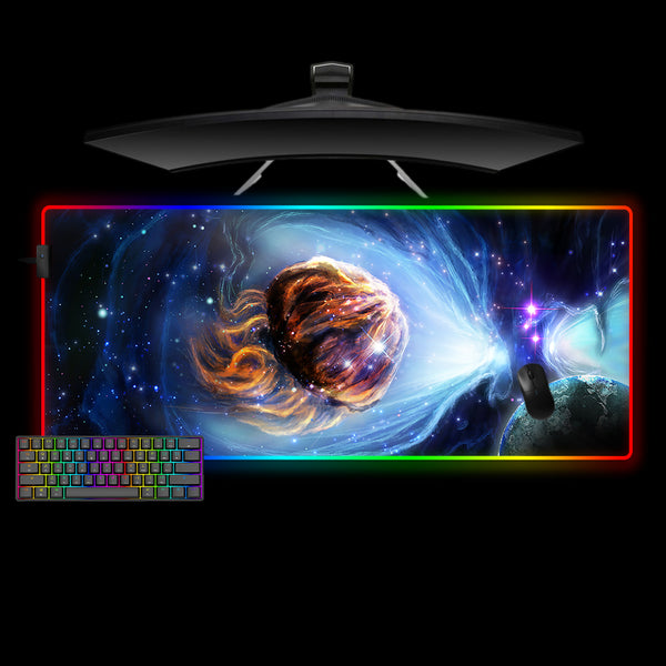 Space Jelly Design XL Size RGB Light Gamer Mouse Pad
