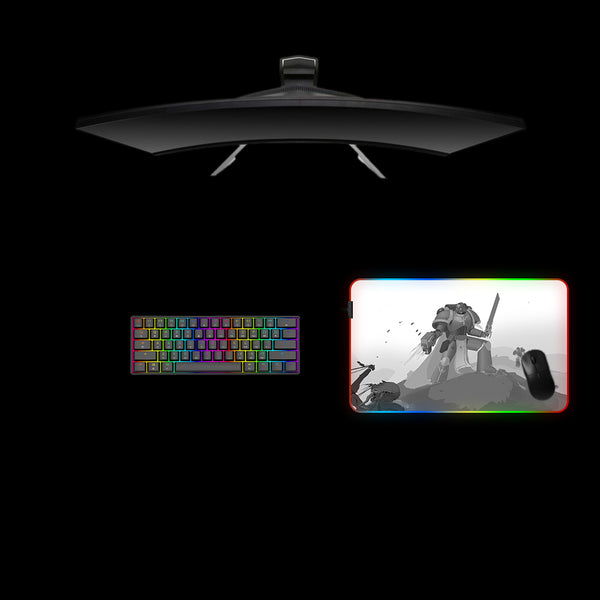 Space Marine Art Design Medium Size RGB Lit Gamer Mousepad
