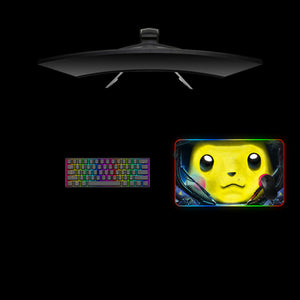 Space Pikachu Design Medium Size RGB Illuminated Gamer Mouse Pad, Computer Desk Mat