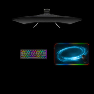 Space Swirl Design Medium Size RGB Backlit Gaming Mouse Pad, Computer Desk Mat