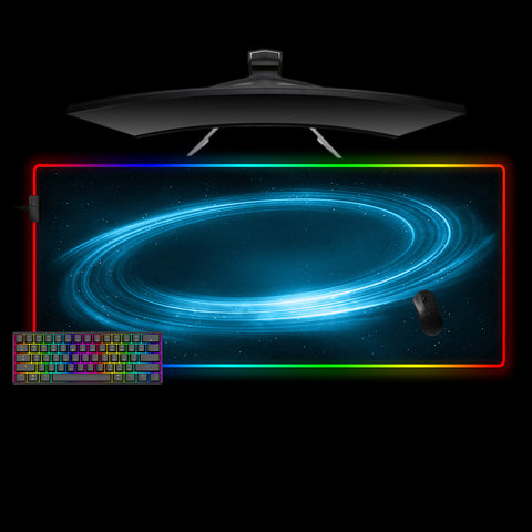 Space Swirl Design XL Size RGB Backlit Gaming Mouse Pad, Computer Desk Mat