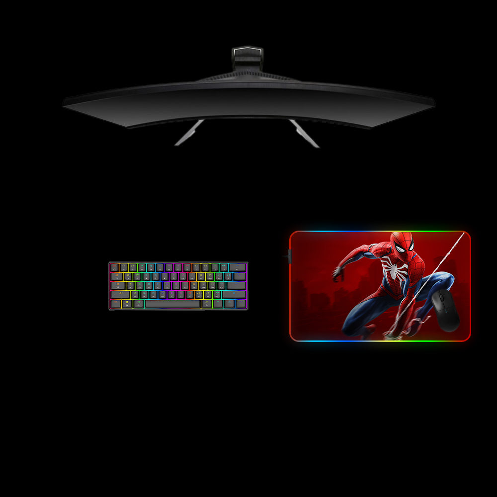 Spiderman Swing Design Medium Size RGB Lights Gamer Mouse Pad