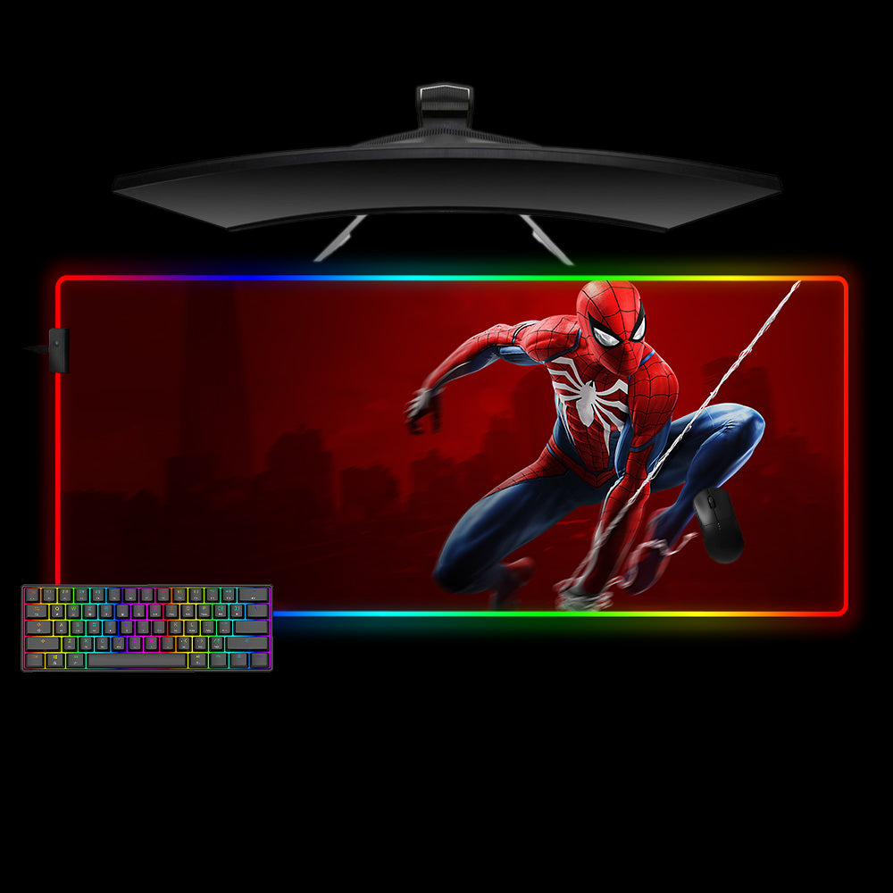 Spiderman Swing Design XXL Size RGB Lights Gamer Mouse Pad