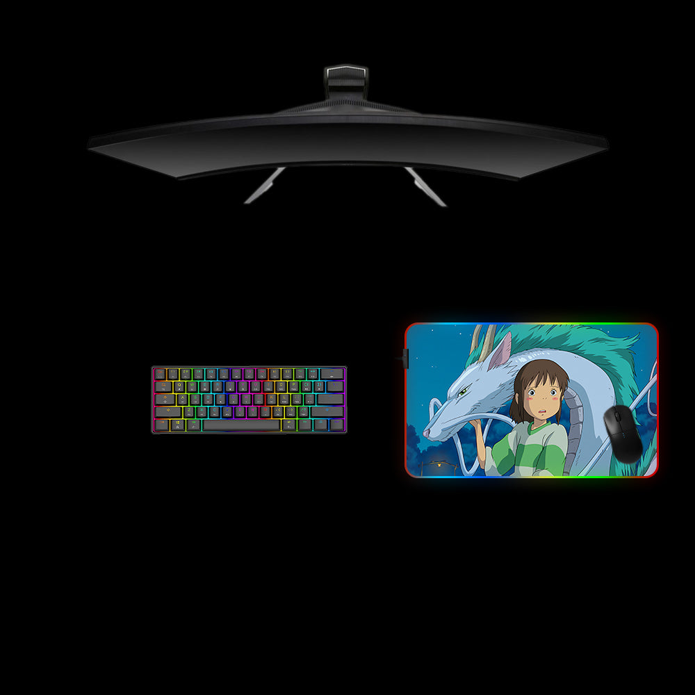 Spirited Away Chihiro & Haku Design Medium Size LED Lit Gaming Mouse Pad