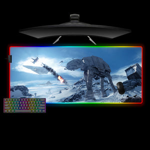 Star Wars AT-AT Walker Design Large Size RGB Lit Gaming Mouse Pad, Computer Desk Mat