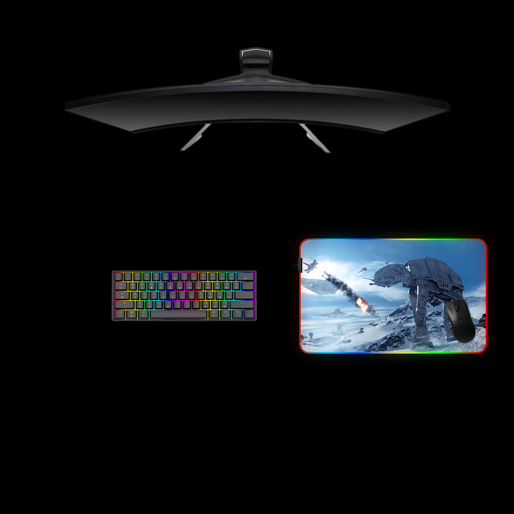Star Wars AT-AT Walker Design Medium Size RGB Lit Gaming Mouse Pad, Computer Desk Mat