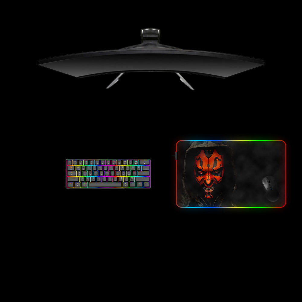 Star Wars Darth Maul Design Medium Size RGB Lighting Gaming Mouse Pad, Computer Desk Mat