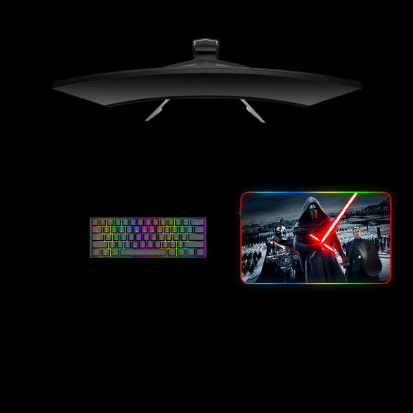 Star Wars First Order Design Medium Size RGB Illuminated Gaming Mouse Pad, Computer Desk Mat