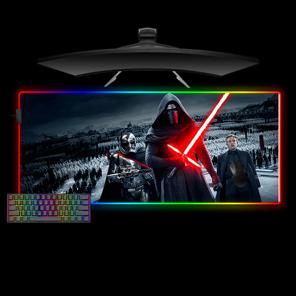 Star Wars First Order Design XL Size RGB Illuminated Gaming Mouse Pad, Computer Desk Mat