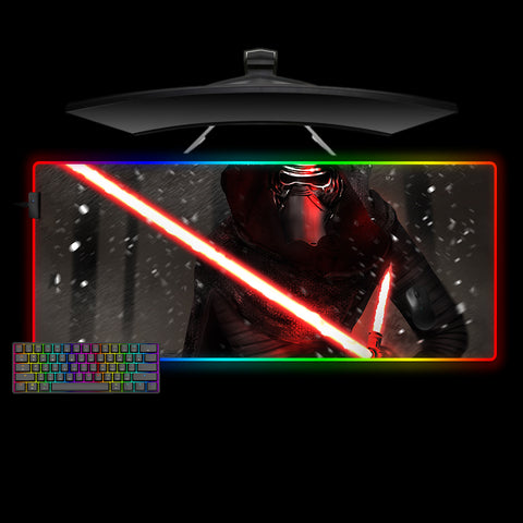 Star Wars Kylo Ren Snow Design XXL Size RGB Light Gamer Mouse Pad, Computer Desk Mat