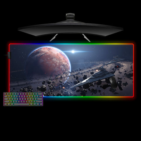 Star Wars Planet Design XXL Size RGB Lit Gamer Mouse Pad, Computer Desk Mat