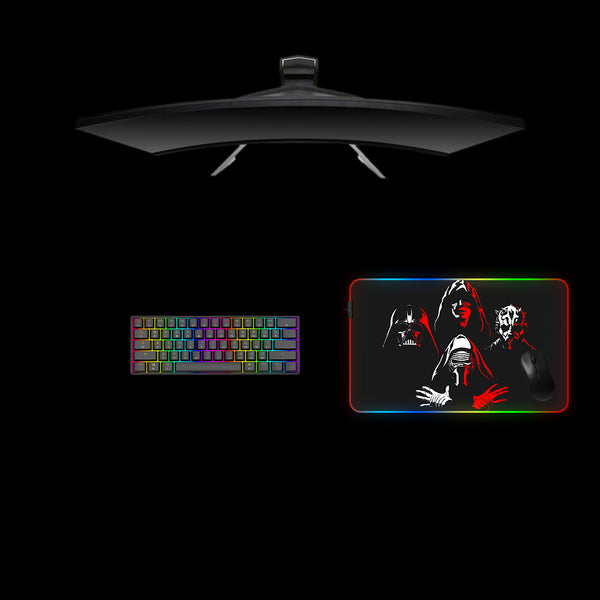 Star Wars Sith Design Medium Size RGB Lit Gamer Mouse Pad, Computer Desk Mat