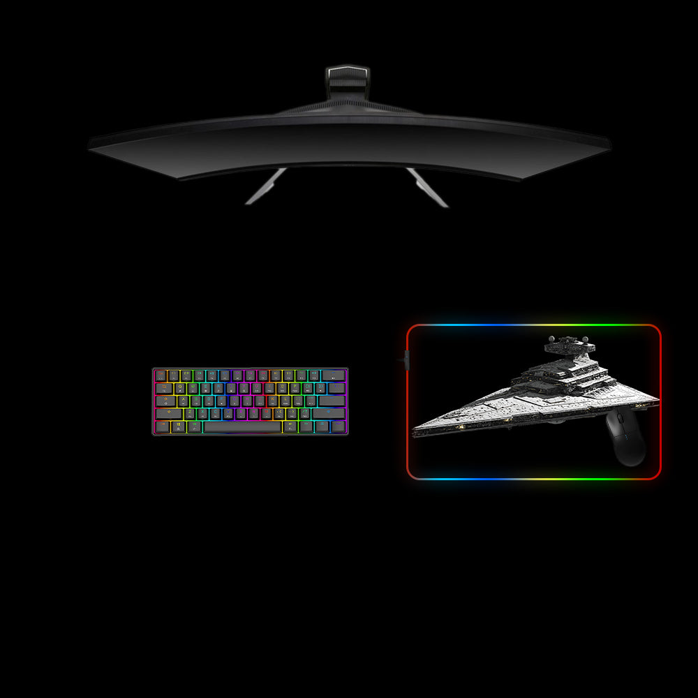 Star Destroyer Design Medium Size RGB Lit Gamer Mouse Pad