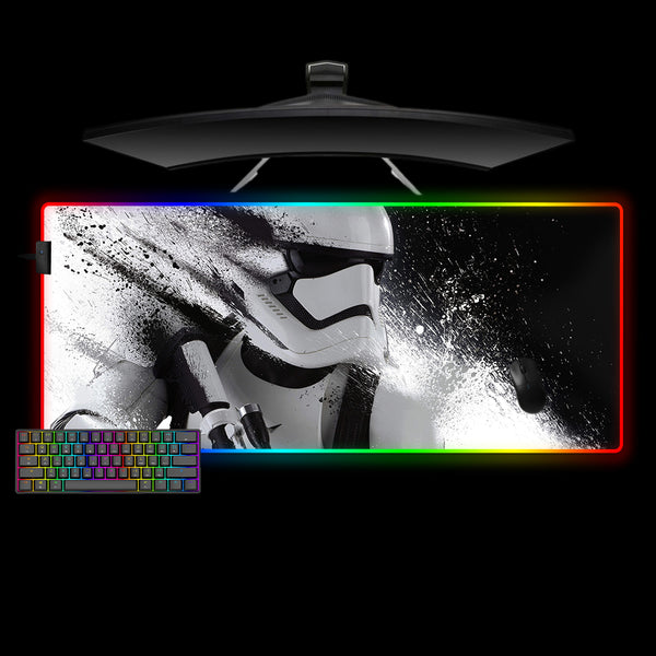 Star Wars Stormtrooper Fade Design XXL Size RGB Light Gamer Mouse Pad, Computer Desk Mat