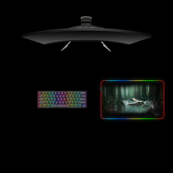 Star Wars Swamp Design Medium Size RGB Light Gamer Mouse Pad, Computer Desk Mat