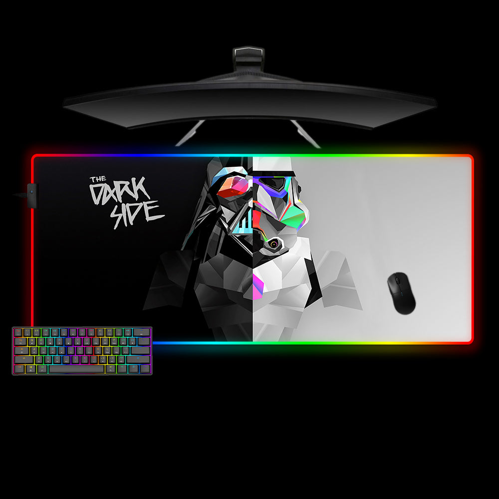 Star Wars The Dark Side Design Large Size RGB Lighting Gamer Mouse Pad, Computer Desk Mat