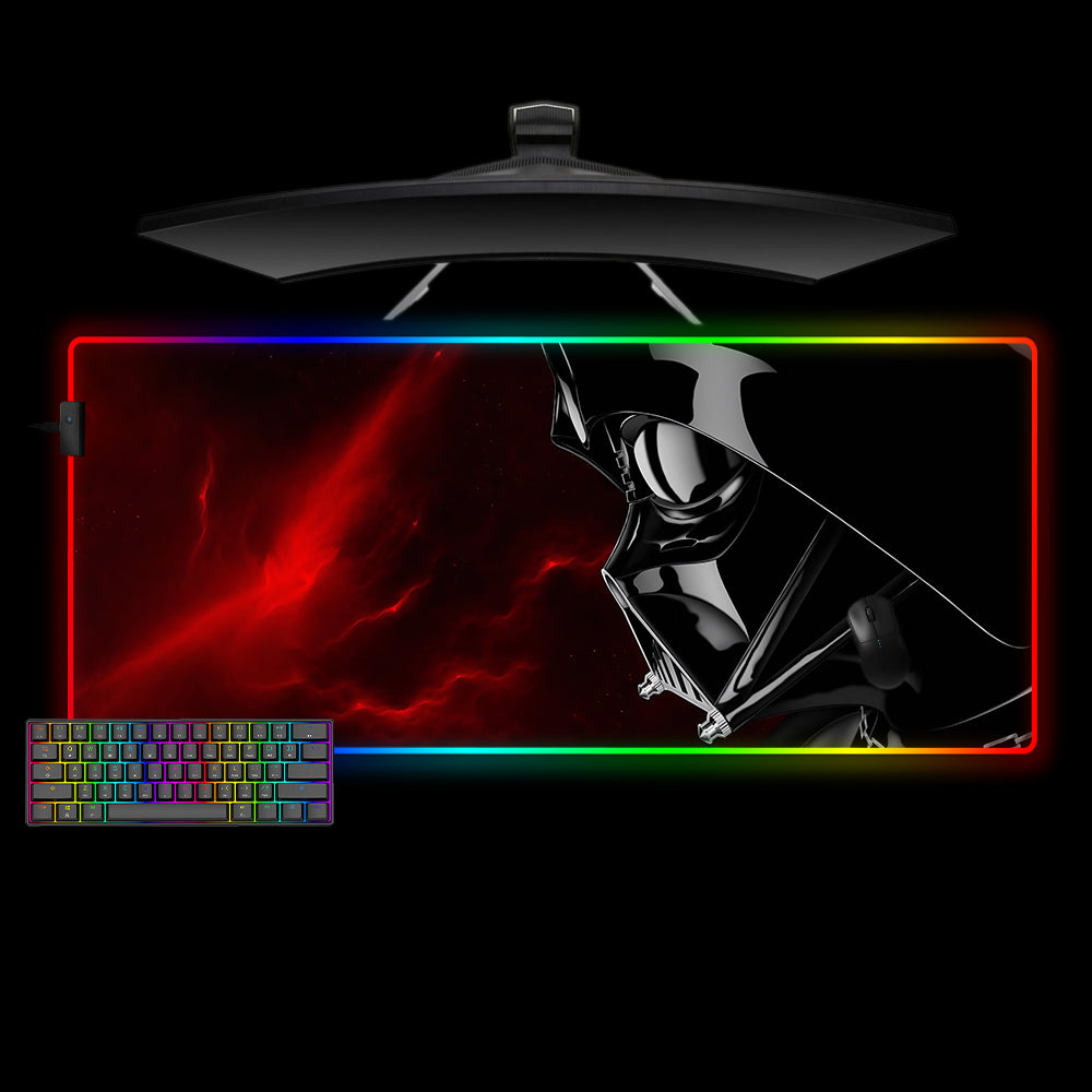 Star Wars Vader Dark Side Design XL Size RGB Illuminated Gaming Mouse Pad, Computer Desk Mat