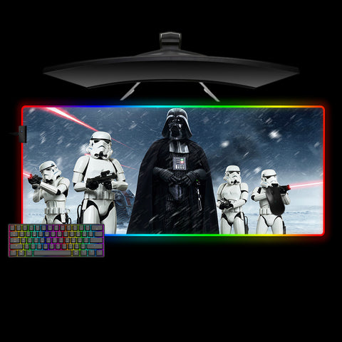Star Wars Vader Squad Design XL Size RGB Lit Gaming Mouse Pad, Computer Desk Mat
