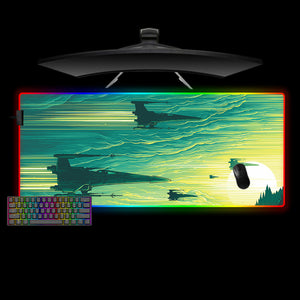 Star Wars X-Wing Art Design XXL Size RGB Light Gamer Mouse Pad, Computer Desk Mat