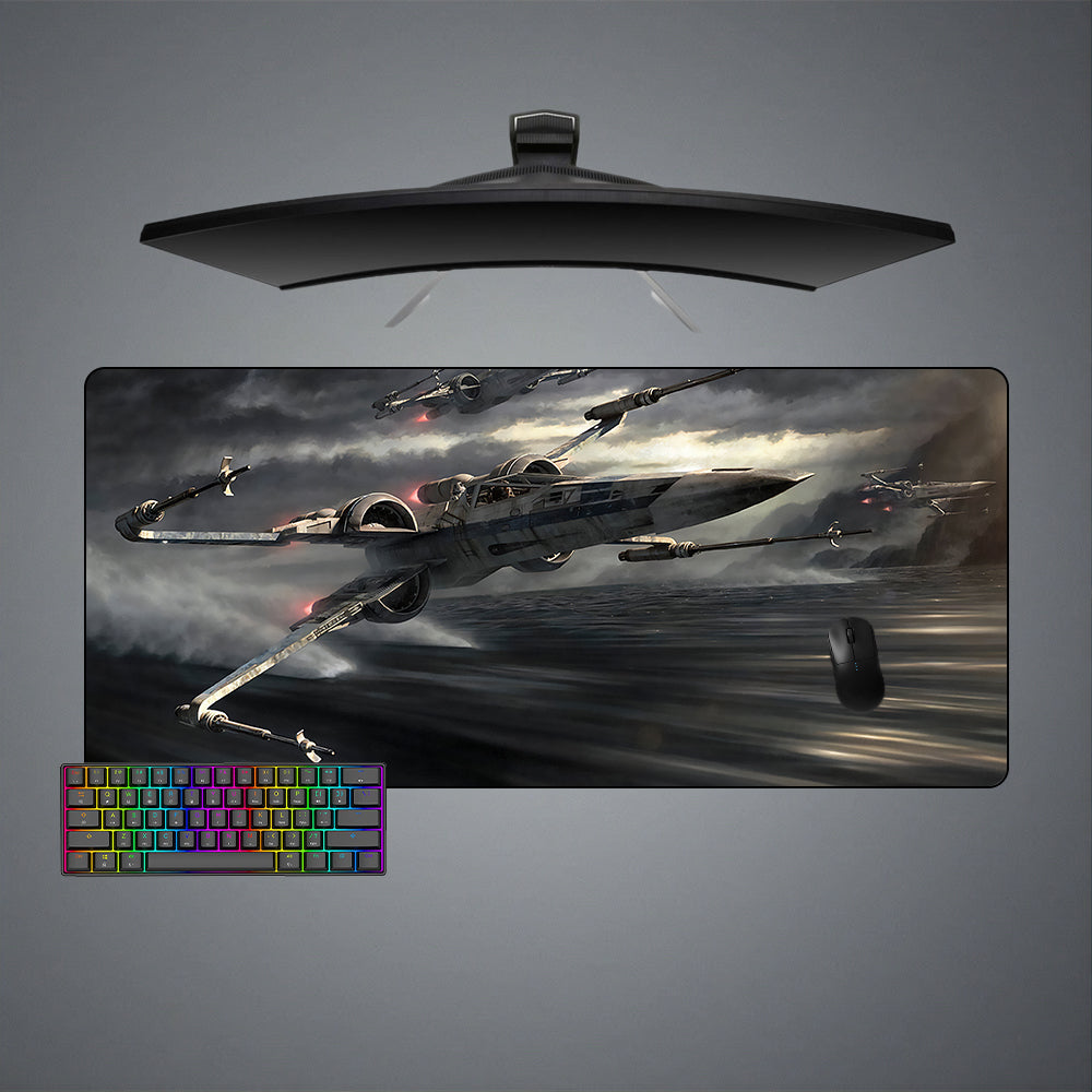 Star Wars X-Wing Design Large Size Gaming Mouse Pad, Computer Desk Mat