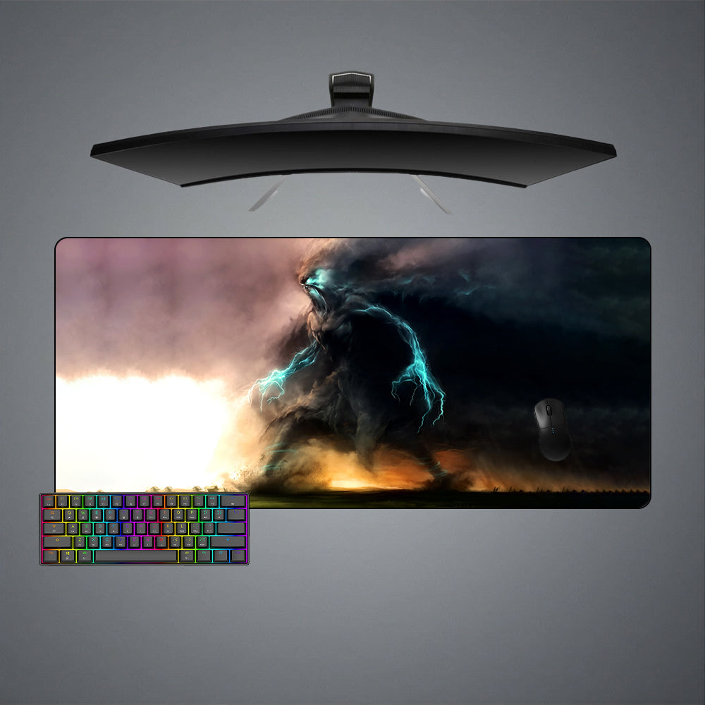 Storm Monster Design XL Size Gamer Mouse Pad, Computer Desk Mat